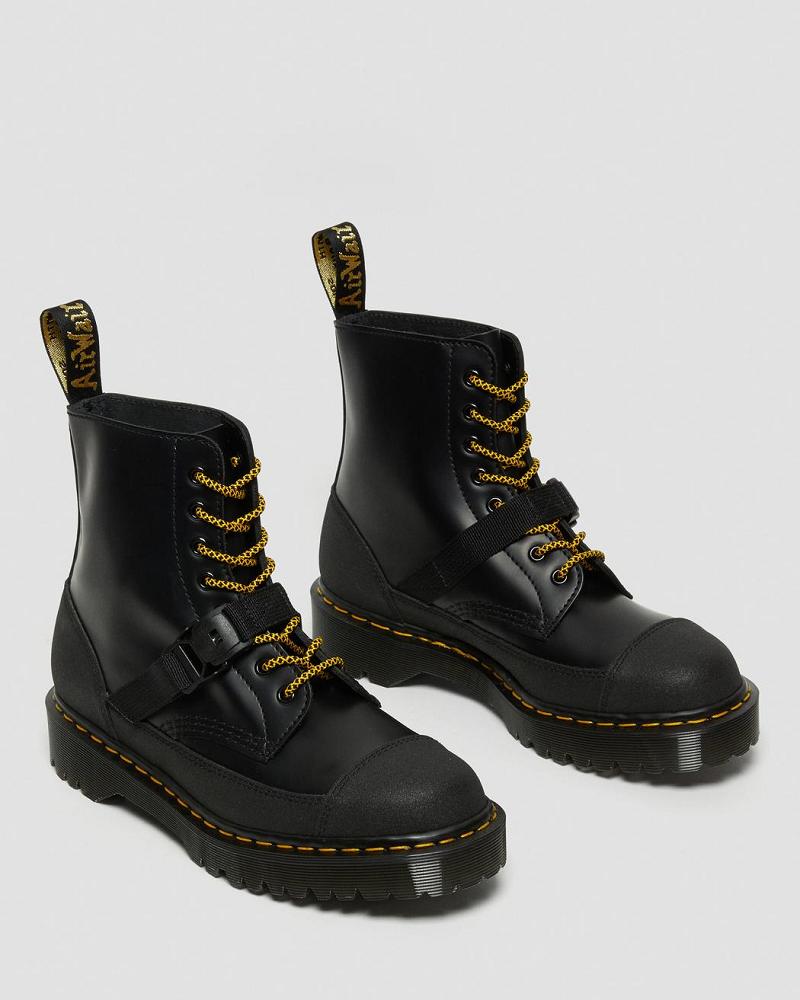 Women's Dr Martens 1460 Bex Tech Made in England Leather Lace Up Boots Black | AU 152JPQ